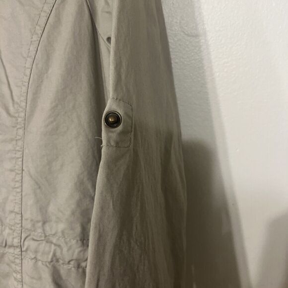 New YMI Zip Off Hood Windbreaker M Jacket Pockets Lined Khaki Tan NWT‎ Women - Picture 9 of 10